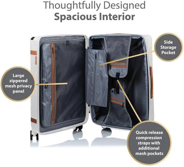 Alt view image 11 of 14 - CHAMPS Vintage III Collection 3-piece Hardside Luggage set Ivory S1033IVORY