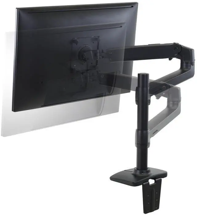 Alt view image 3 of 8 - Ergotron LX Desk Mount Monitor Arm Tall Pole Matte Black Matte Black