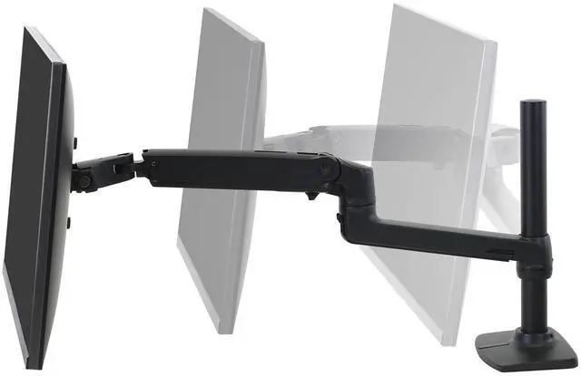 Alt view image 6 of 8 - Ergotron LX Desk Mount Monitor Arm Tall Pole Matte Black Matte Black