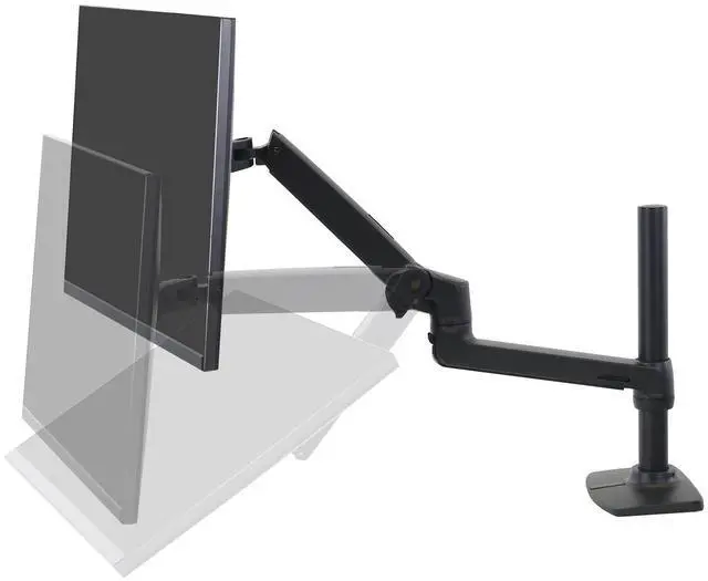 Alt view image 6 of 8 - Ergotron LX Desk Mount Monitor Arm Tall Pole Matte Black Matte Black