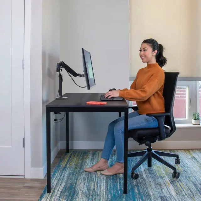 Alt view image 7 of 8 - Ergotron LX Desk Mount Monitor Arm Tall Pole Matte Black Matte Black