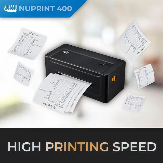 Alt view image 10 of 14 - Adesso NuPrint 400 USB Thermal Shipping Label Printer 4x6 Thermal Paper, Label Printing, 1D & 2D Barcode Printing, Easy Paper Loading, Auto Paper Recognition