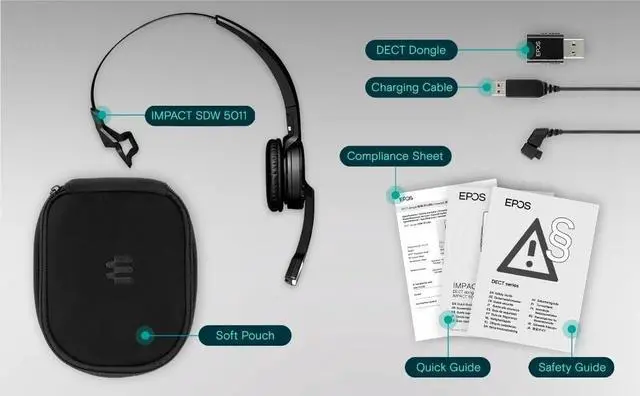Alt view image 20 of 20 - EPOS | SENNHEISER 1000979 IMPACT SDW 5011 - US Headset