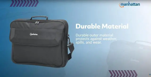 Alt view image 9 of 19 - Manhattan Cambridge Carrying Case (Briefcase) for 17.3" Apple Notebook - Black - Weather Resistant, Spill Resistant, Wear Resistant, Bump Resistant, Scratch Resistant, Anti-slip Shoulder Strap -