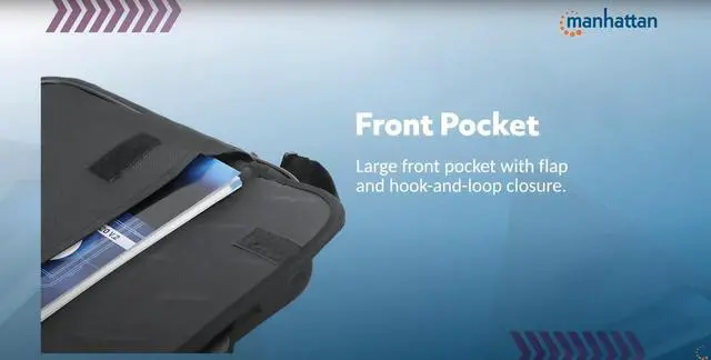 Alt view image 11 of 19 - Manhattan Cambridge Carrying Case (Briefcase) for 17.3" Apple Notebook - Black - Weather Resistant, Spill Resistant, Wear Resistant, Bump Resistant, Scratch Resistant, Anti-slip Shoulder Strap -