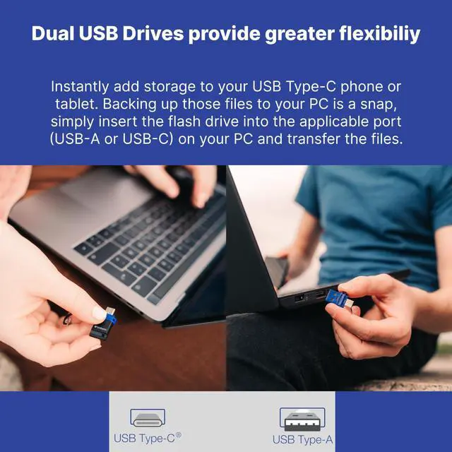 Alt view image 10 of 15 - Verbatim Store 'n' Go Dual 128GB USB 3.2 (Gen 1) (Type A + Type C) Flash Drive - 128 GB - USB 3.2 (Gen 1) Type A, USB 3.2 (Gen 1) Type C - Blue - Lifetime Warranty