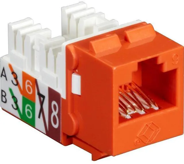 Alt view image 10 of 10 - Black Box GigaTrue2 CAT6 Keystone Jack - Unshielded 110 Punchdown Type TAA Orange