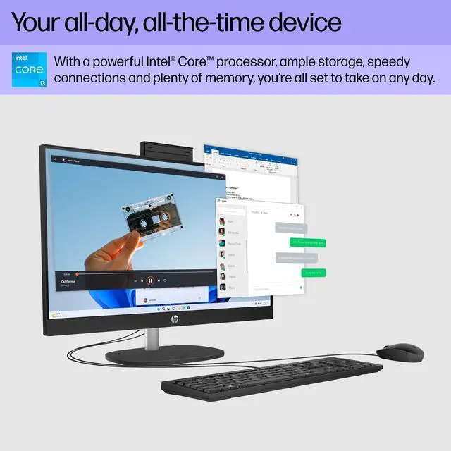 Alt view image 14 of 18 - HP 24" AIO Desktop Computer i3-N300 8GB 256GB SSD W11 7G9S5AA