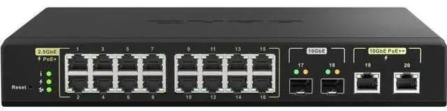 Alt view image 15 of 20 - QNAP 20-Port 10GbE PoE++ and 2.5GbE PoE+ Managed Network Switch (QSW-M2116P-2T2S-US). Layer 2, Web Management