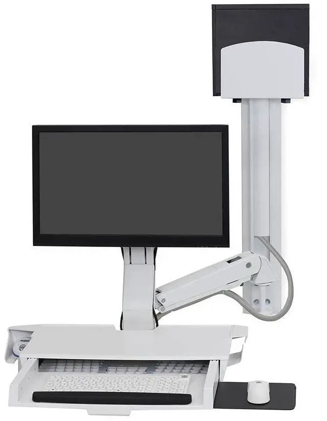 Alt view image 5 of 6 - Ergotron StyleView Wall Mount for Monitor Keyboard Bar Code Scanner CPU Mouse White 45595216