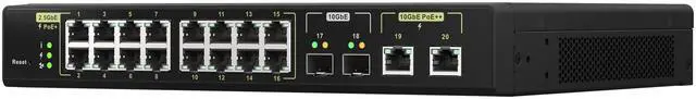 Alt view image 19 of 20 - QNAP 20-Port 10GbE PoE++ and 2.5GbE PoE+ Managed Network Switch (QSW-M2116P-2T2S-US). Layer 2, Web Management
