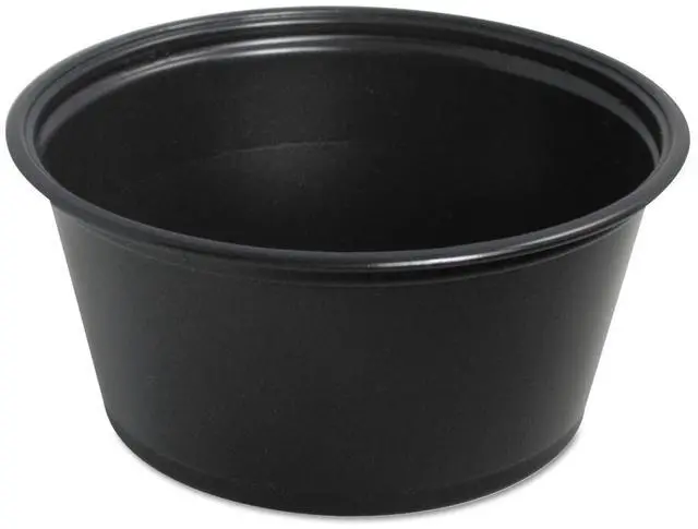 Main image of Dart Conex Complements Portion Cups 3.25oz Black 125/Sleeve 20 Sleeves/Ctn 325PCBLK