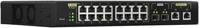 Alt view image 18 of 20 - QNAP 20-Port 10GbE PoE++ and 2.5GbE PoE+ Managed Network Switch (QSW-M2116P-2T2S-US). Layer 2, Web Management
