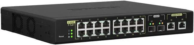 Alt view image 16 of 20 - QNAP 20-Port 10GbE PoE++ and 2.5GbE PoE+ Managed Network Switch (QSW-M2116P-2T2S-US). Layer 2, Web Management