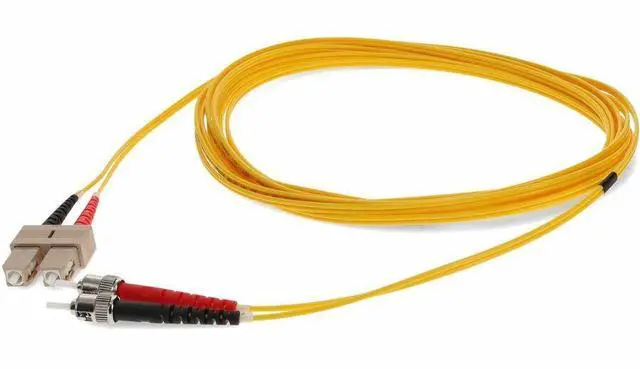Alt view image 2 of 2 - AddOn 5m ST to SC Yellow OM1 Duplex OFNR Riser-Rated MMF Fiber Patch Cable