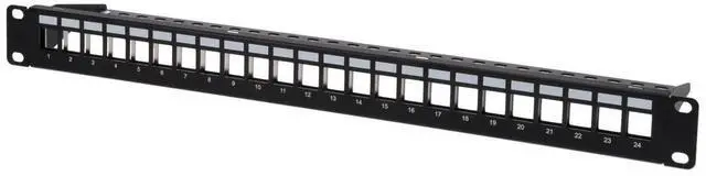 Alt view image 2 of 13 - Monoprice 24-Port 1U Blank Keystone Shielded Network Patch Panel T568A/B