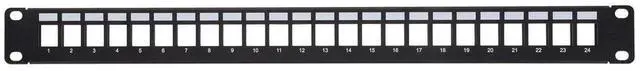 Alt view image 6 of 13 - Monoprice 24-Port 1U Blank Keystone Shielded Network Patch Panel T568A/B