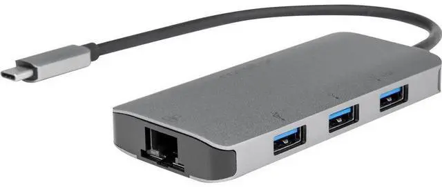 Main image of Rocstor Premium USB-C Hub with USB-A, Gigabit Ethernet & USB-C 100W PD - USB 3.0 Type C - External - 4 USB Port(s) - 1 Network (RJ-45) Port(s) - 3 USB 3.0 Port(s) - PC, Mac, Linux, Android, Chrome OS