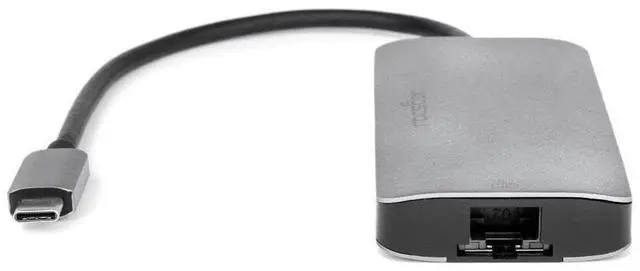 Alt view image 11 of 11 - Rocstor Premium USB-C Hub with USB-A, Gigabit Ethernet & USB-C 100W PD - USB 3.0 Type C - External - 4 USB Port(s) - 1 Network (RJ-45) Port(s) - 3 USB 3.0 Port(s) - PC, Mac, Linux, Android, Chrome OS