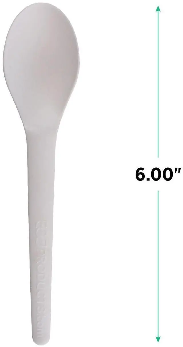 Alt view image 3 of 7 - Plantware Compostable Cutlery Spoon Plastic White 1000/Carton EPS013W