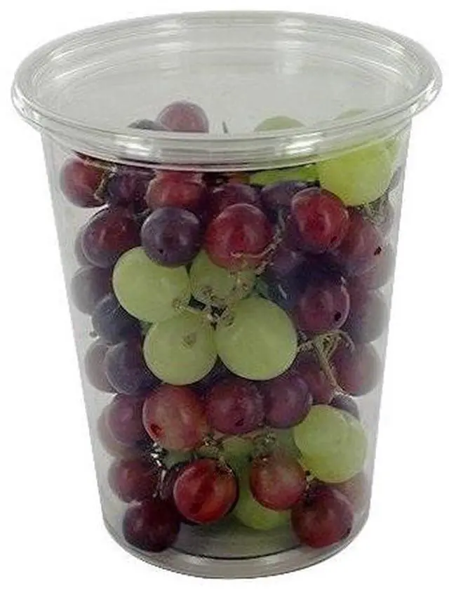 Alt view image 4 of 4 - Recycleware Round Deli Container Lids Flat Plug Fit Clear Plastic 500/Carton 000000000009501020