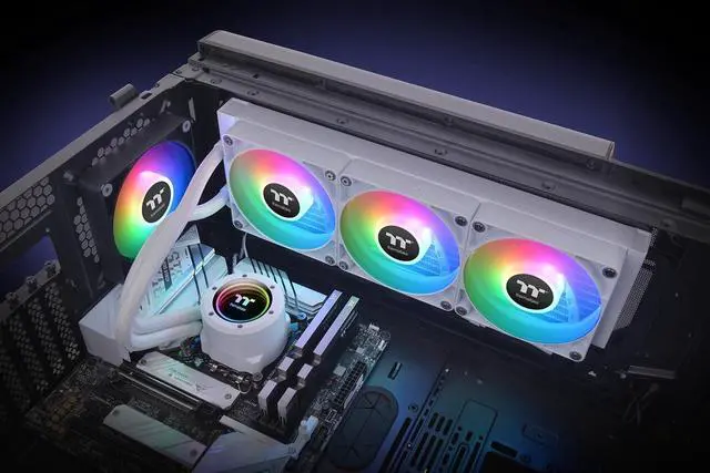 Alt view image 12 of 13 - Thermaltake TH360 V2 ARGB Snow CL-W365-PL12SW-A Liquid / Water Cooling