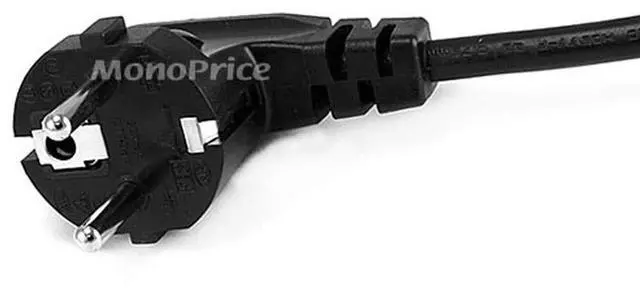 Alt view image 11 of 12 - Monoprice Power Cord - 6 Feet - Black | CEE 7/7 SCHUKO (Europe) to IEC 60320 C13, 18AWG, 5A/1250W, 250V, 3-Prong
