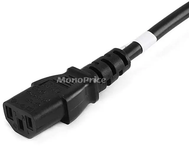 Alt view image 12 of 12 - Monoprice Power Cord - 6 Feet - Black | CEE 7/7 SCHUKO (Europe) to IEC 60320 C13, 18AWG, 5A/1250W, 250V, 3-Prong