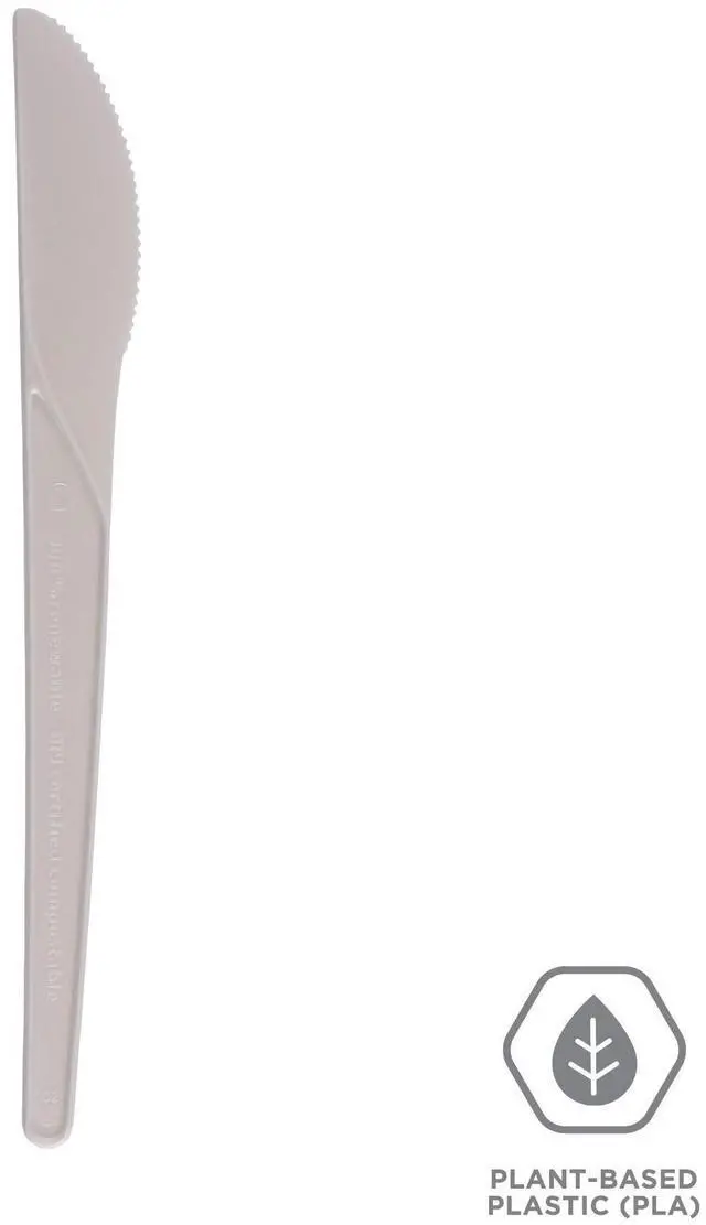 Alt view image 6 of 7 - Plantware Compostable Cutlery Knife Plastic White 1000/Carton EPS011W
