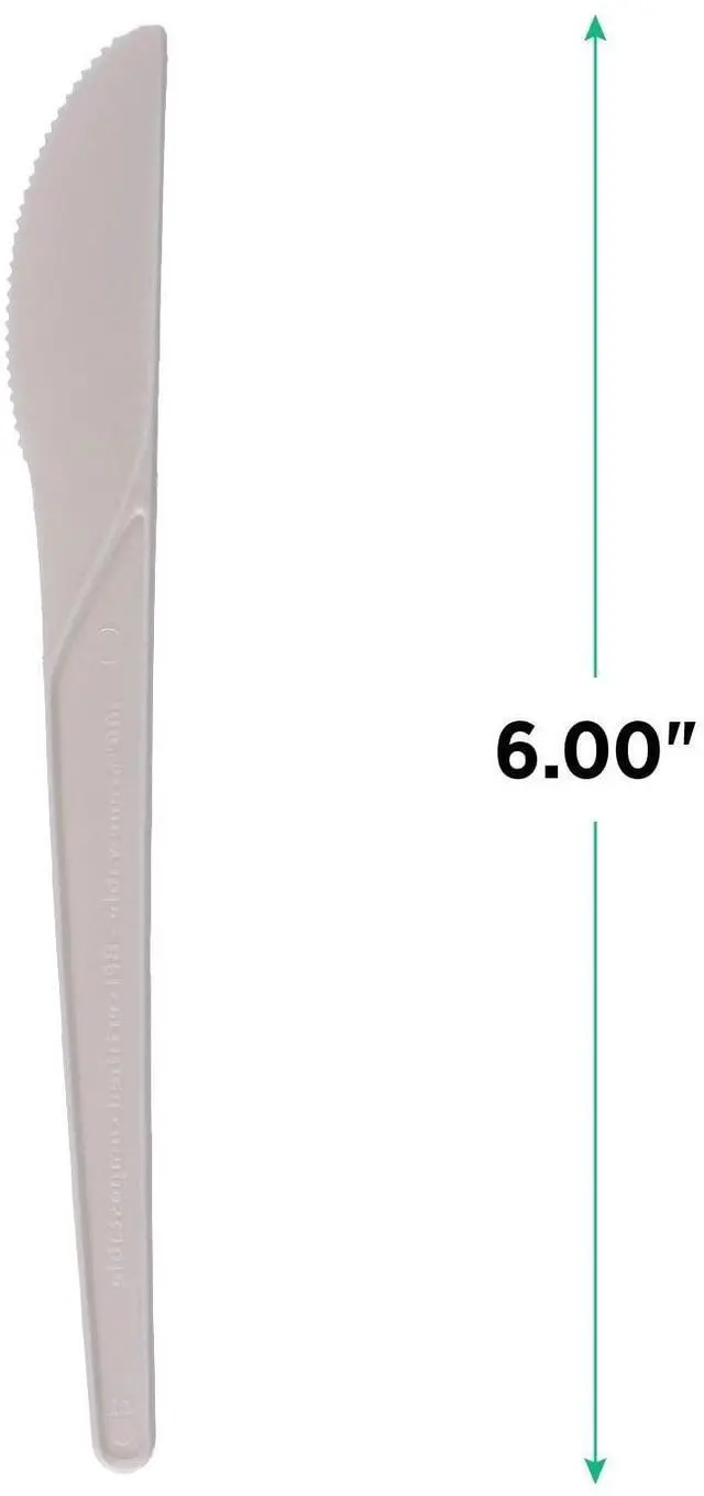 Alt view image 3 of 7 - Plantware Compostable Cutlery Knife Plastic White 1000/Carton EPS011W