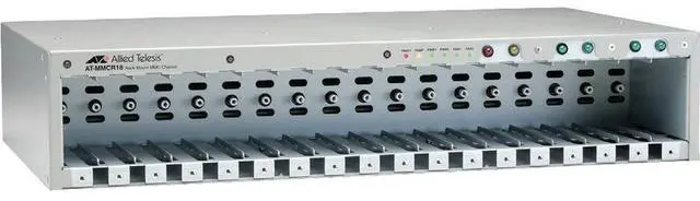 Alt view image 8 of 9 - Allied Telesis MMCR18 Media Conversion Rack-Mount Chassis - 18 Slot - 2U - Rack-mountable - TAA Compliant