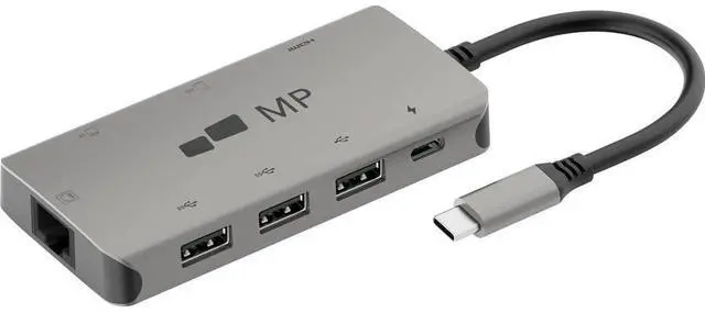 Alt view image 11 of 17 - Mobile Pixels 8-in-1 USB C Hub/Adapter/Dongle USB 3.0 Ports, Ethernet Port, 4K HDMI Port, SD Card Slot, Micro SD Card Slot, USB-C Charging Port, Portable for All Type C Laptops (Space Gray)