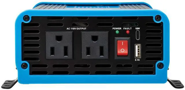 Alt view image 10 of 15 - Tripp Lite 2-Outlet 600W Light-Duty Compact Power Inverter PINV600SW120