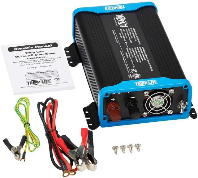 Alt view image 12 of 15 - Tripp Lite 2-Outlet 600W Light-Duty Compact Power Inverter PINV600SW120