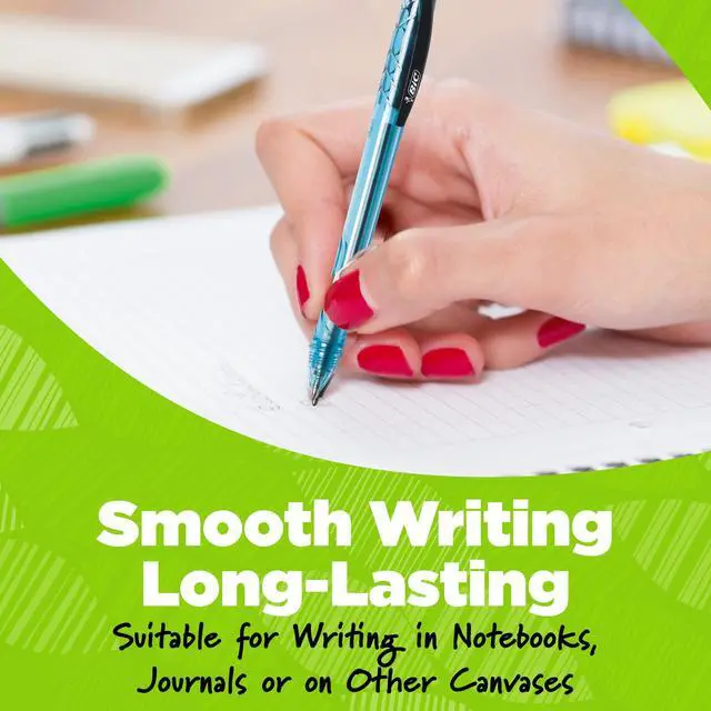 Alt view image 8 of 11 - BIC ECOlutions Retractable Gel Pens Medium Point 1.0 mm Assorted Inks 12/Pack (RGLE11-AST)