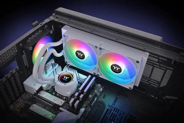 Alt view image 11 of 12 - Thermaltake TH280 V2 ARGB Snow CL-W377-PL14SW-A Liquid / Water Cooling
