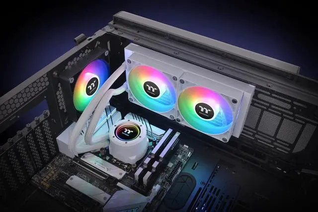 Alt view image 12 of 13 - Thermaltake TH240 V2 ARGB Snow CL-W364-PL12SW-A All-In-One Liquid Cooler