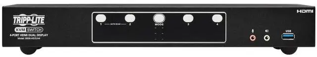 Alt view image 13 of 17 - Tripp Lite B006-HD2UA4 HDMI Dual-Display KVM Switch - 1 Computer(s) - 4096 x 2160 - 50 Hz, 60 Hz - 1 x Network (RJ-45) - 8 x USB - 10 x HDMI - Desktop, Rack-mountable