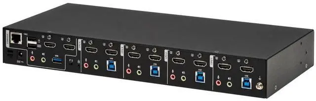 Alt view image 15 of 17 - Tripp Lite B006-HD2UA4 HDMI Dual-Display KVM Switch - 1 Computer(s) - 4096 x 2160 - 50 Hz, 60 Hz - 1 x Network (RJ-45) - 8 x USB - 10 x HDMI - Desktop, Rack-mountable