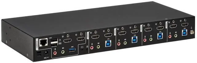 Alt view image 16 of 17 - Tripp Lite B006-HD2UA4 HDMI Dual-Display KVM Switch - 1 Computer(s) - 4096 x 2160 - 50 Hz, 60 Hz - 1 x Network (RJ-45) - 8 x USB - 10 x HDMI - Desktop, Rack-mountable