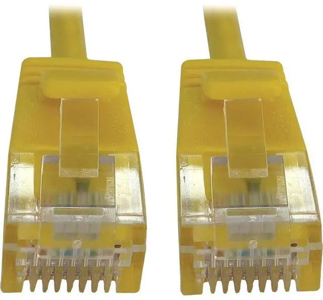 Alt view image 8 of 11 - Tripp Lite Cat6a 10G Snagless Molded Slim UTP Ethernet Cable (RJ45 M/M), PoE, Yellow, 6 ft. (1.8 m) - 6 ft Category 6a Network Cable for Network Device, Server, Switch, Router, Hub, Printer, Computer,