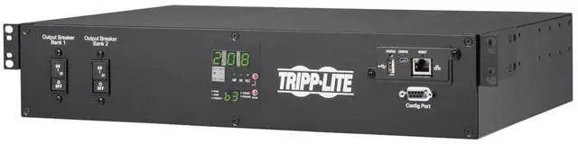 Alt view image 6 of 8 - Tripp Lite PDUMNH30HVAT2 19-Outlets PDU Monitored - NEMA L6-30P - 16 x IEC 60320 C13, 2 x IEC 60320 C19, 1 x NEMA L6-30R - 230 V AC - Network (RJ-45) - 2U - Horizontal - Wall-mountable, Rack-mountable