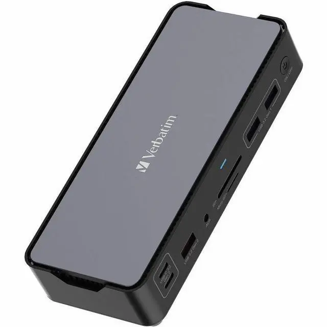 Alt view image 9 of 13 - Verbatim USB-C Pro Docking Station 15-in-1 - for Headset/Speaker - Charging Capability - Memory Card Reader - SD, microSD - USB Type C - 3 Displays Supported - 8K @ 30Hz, 4K - 7680 x 4320,