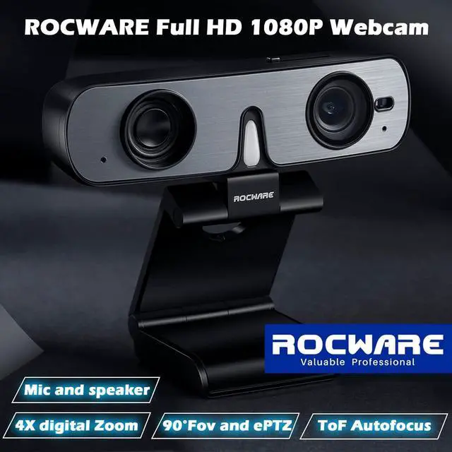 Alt view image 12 of 20 - ROCWARE RC08 Auto-Focus Webcam with Microphone Speaker