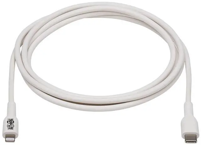 Alt view image 13 of 16 - Tripp Lite Safe-IT M102AB-02M-WH Lightning-USB-C Data Transfer Cable