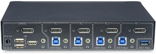 Alt view image 16 of 17 - StarTech 4-Port DisplayPort KVM Switch Single 4K 60Hz Monitor 6x USB Ports Hotkey & Push-Button Switching TAA Compliant P4AD122KVMSWITCH