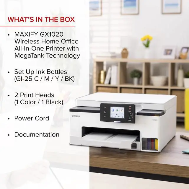 Alt view image 19 of 20 - Canon MAXIFY GX1020 Inkjet Printer All-in-One Supertank Print Scan Copy (6169C002)