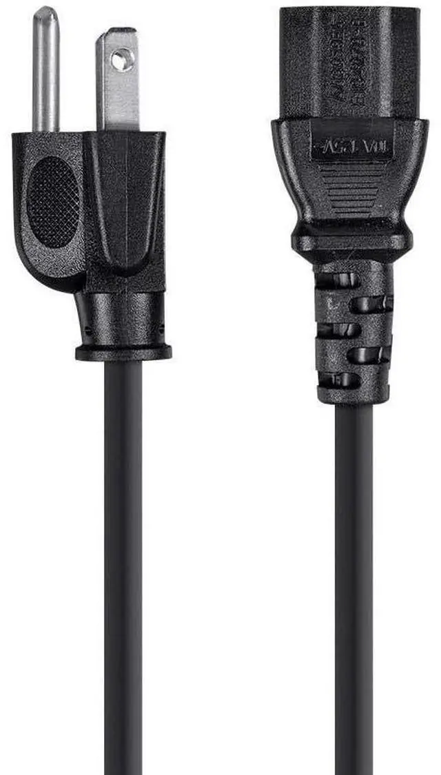 Alt view image 9 of 13 - Monoprice 3-Prong Power Cord - 2 Feet - Black | NEMA 5-15P to IEC 60320 C13, 18AWG, 10A/1250W, 125V, Works With Most PCs, Monitors, Scanners, and Printers