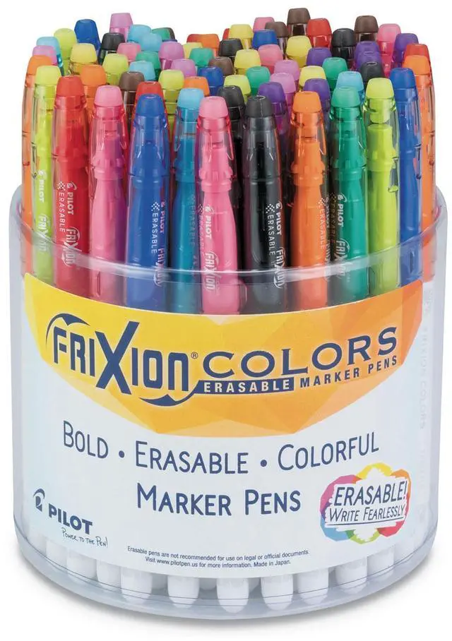 Main image of Pilot FriXion Colors Erasable Porous Point Pen Stick Bold Assorted Colors 72/Pk