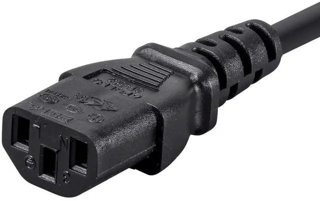 Alt view image 11 of 13 - Monoprice 3-Prong Power Cord - 2 Feet - Black | NEMA 5-15P to IEC 60320 C13, 18AWG, 10A/1250W, 125V, Works With Most PCs, Monitors, Scanners, and Printers
